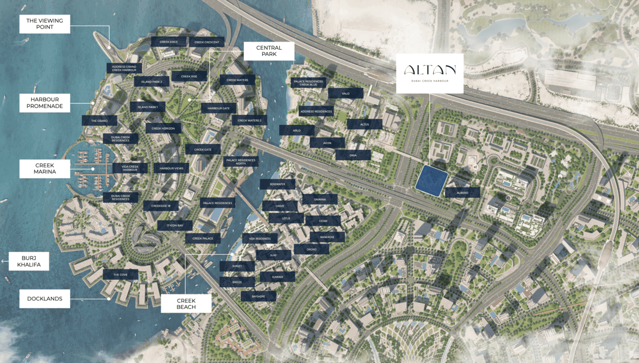 Altan masterplan, Green Gate at Dubai Creek Harbour, Dubai