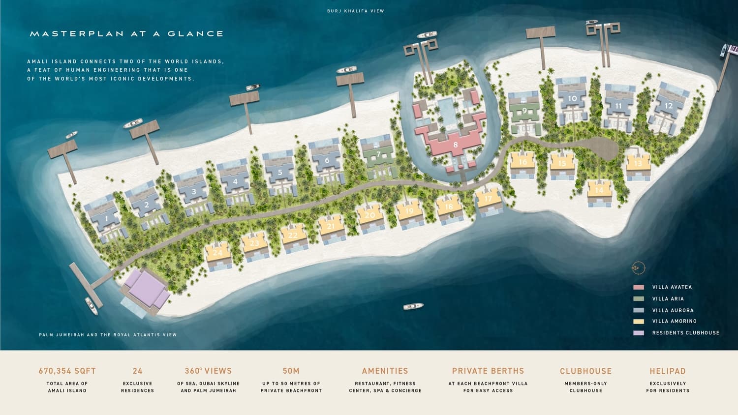 Amali Island masterplan, World of Islands, Dubai