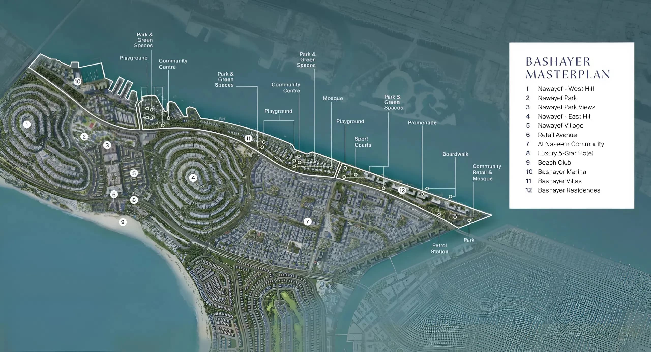 Bashayer masterplan, Al Hudayriyat Island, Abu Dhabi