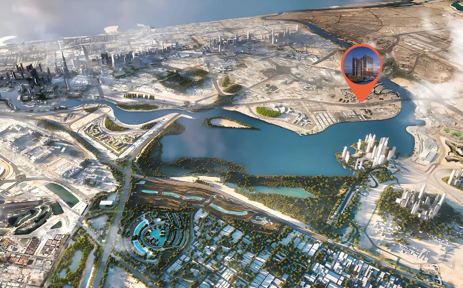Binghatti Spectre masterplan, Al Jaddaf Waterfront, Dubai