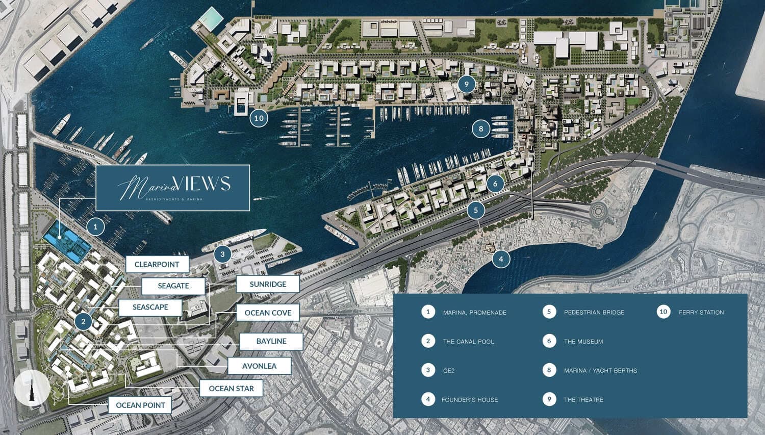 Marina Views masterplan, Mina Rashid, Dubai