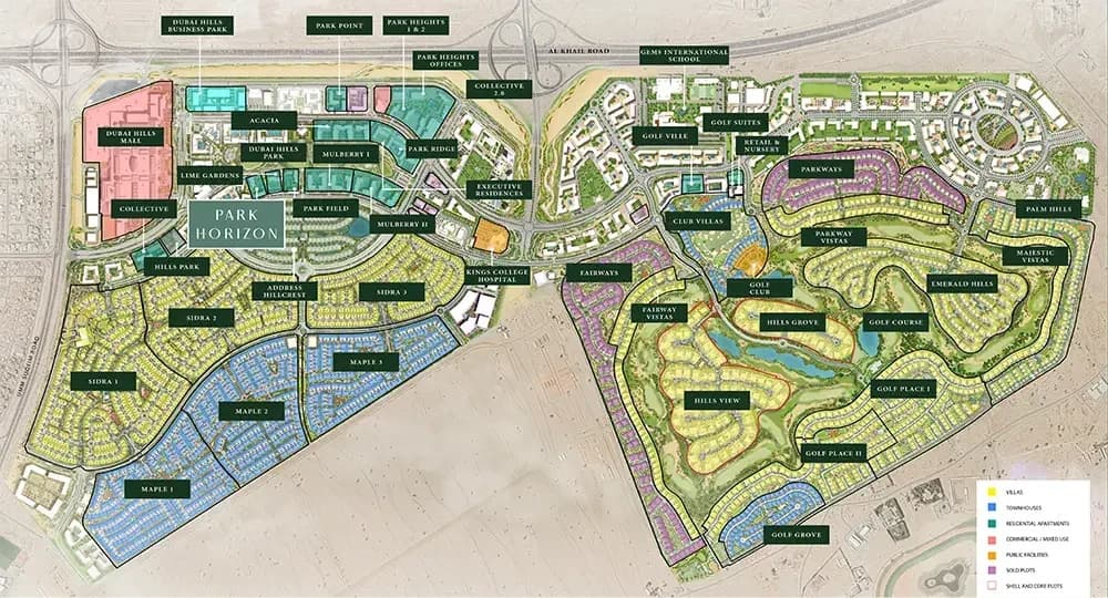 Park Horizon masterplan, Dubai Hills Estate, Dubai