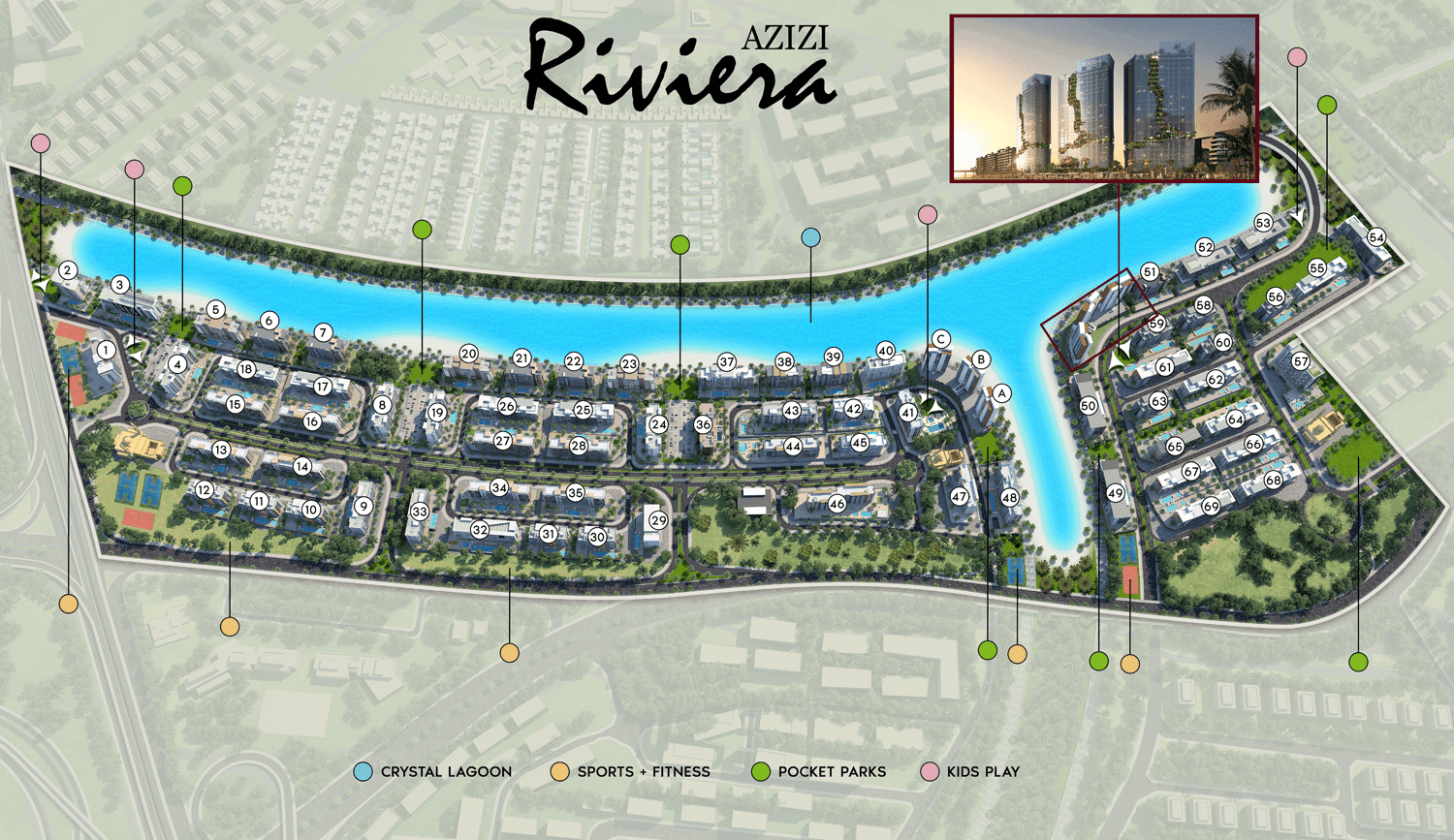 Riviera Rêve masterplan, Azizi Riviera at Meydan One, Dubai