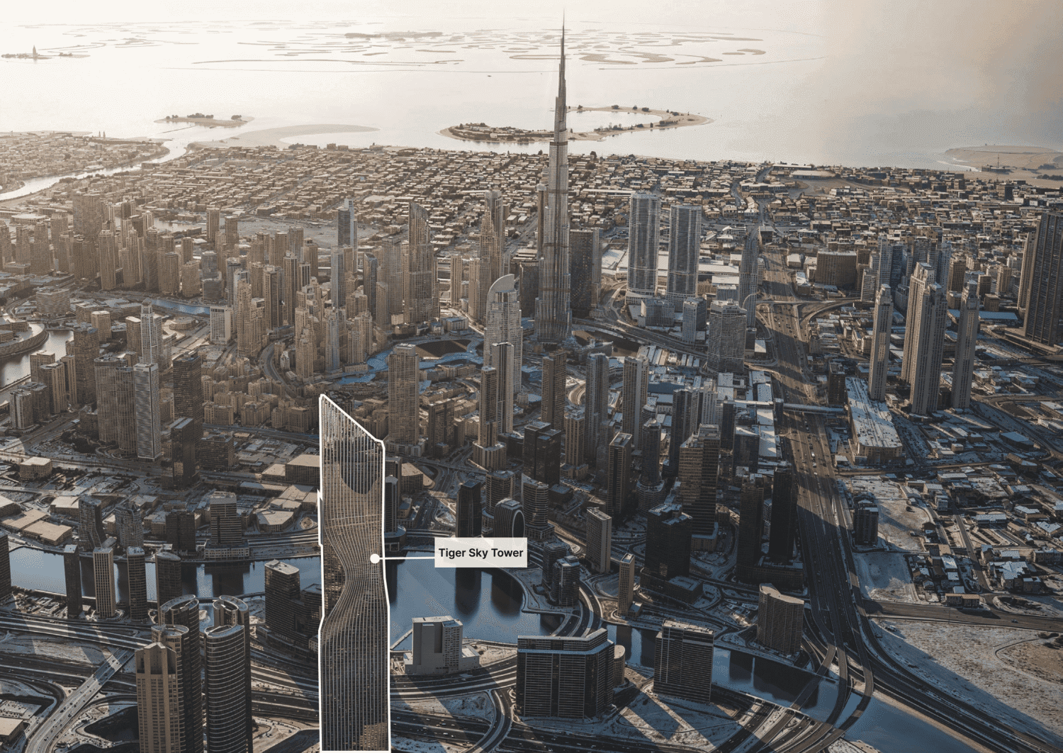 Tiger Sky Tower masterplan, Business Bay, Dubai