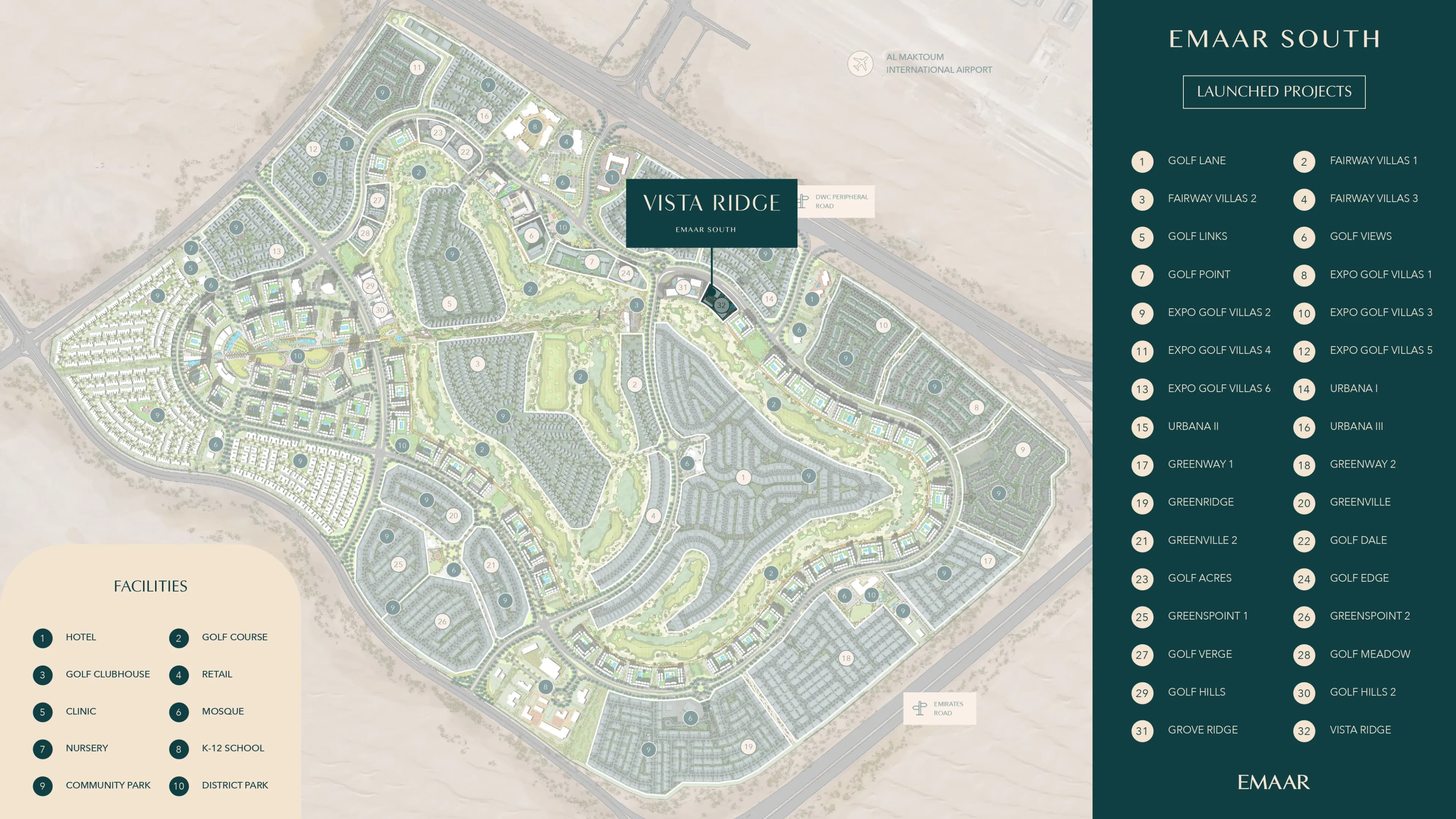Vista Ridge masterplan, Emaar South, Dubai