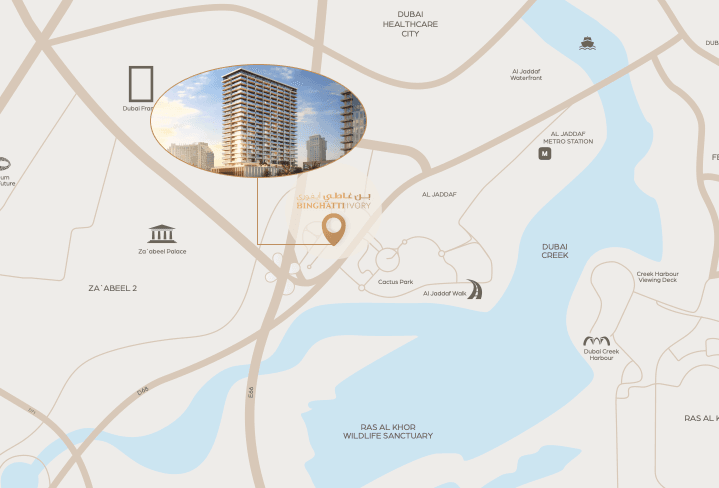 Binghatti Ivory masterplan, Al Jaddaf, Dubai