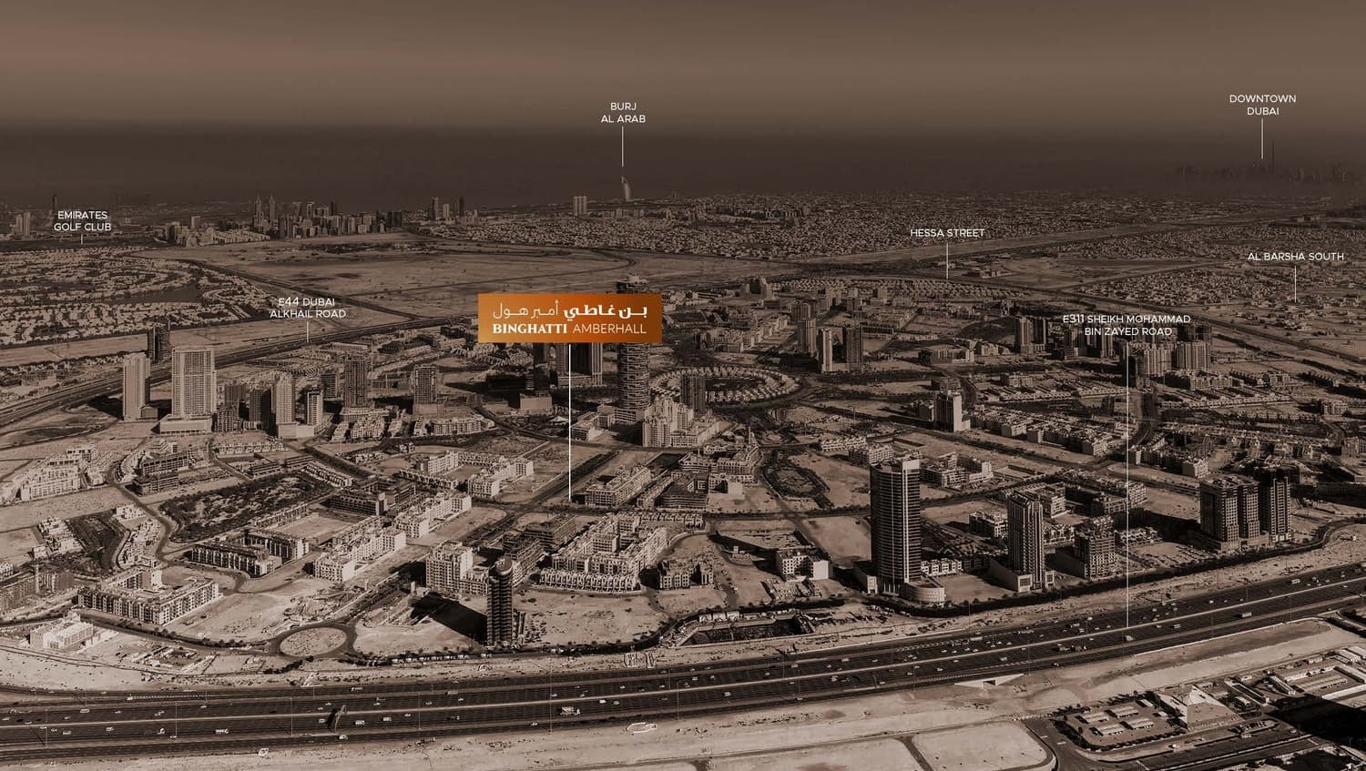 Binghatti Amberhall masterplan, JVC (Jumeirah Village Circle), Dubai
