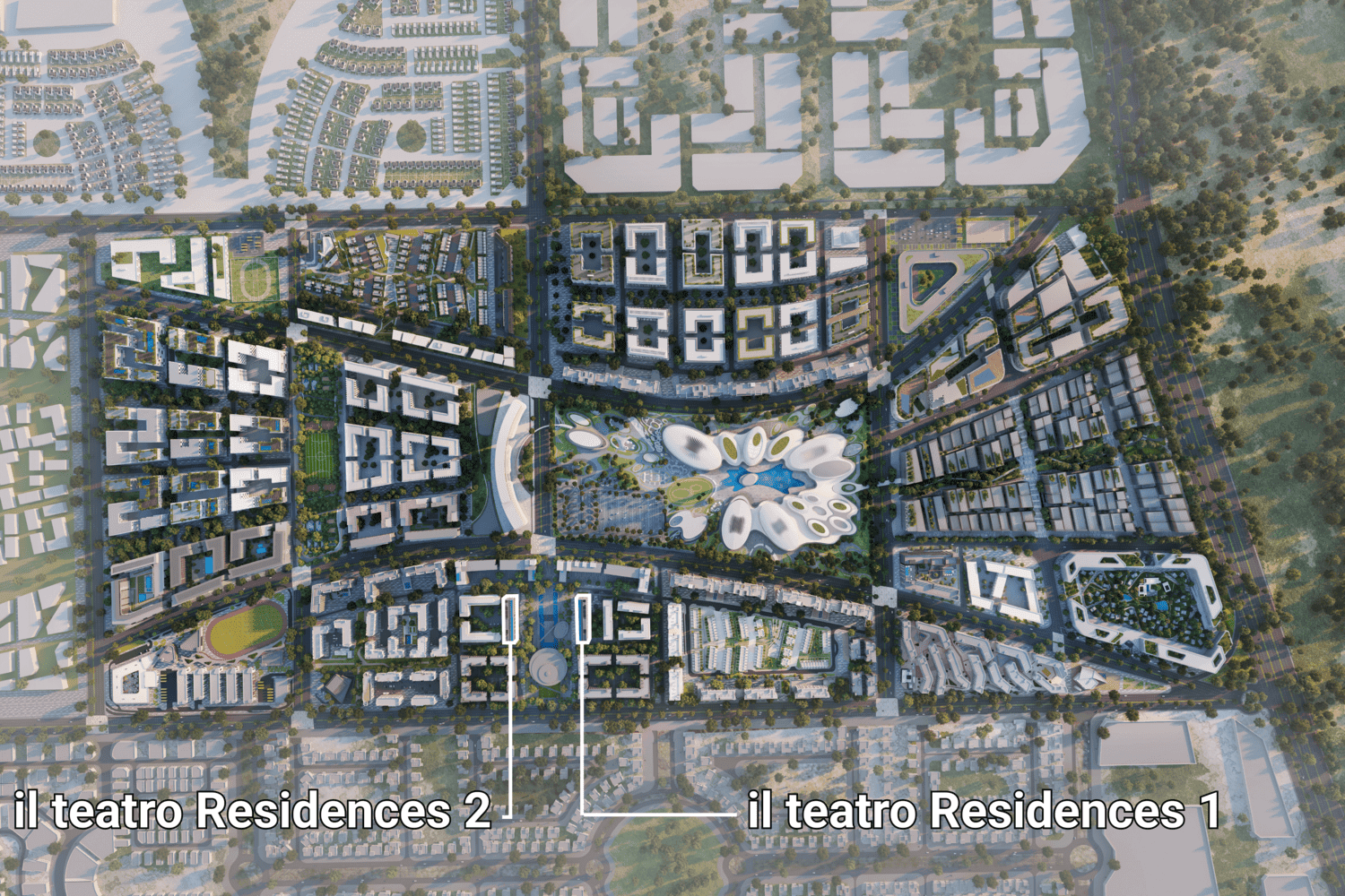 il teatro Residences 1 and 2 masterplan, Muwaileh Commercial, Sharjah