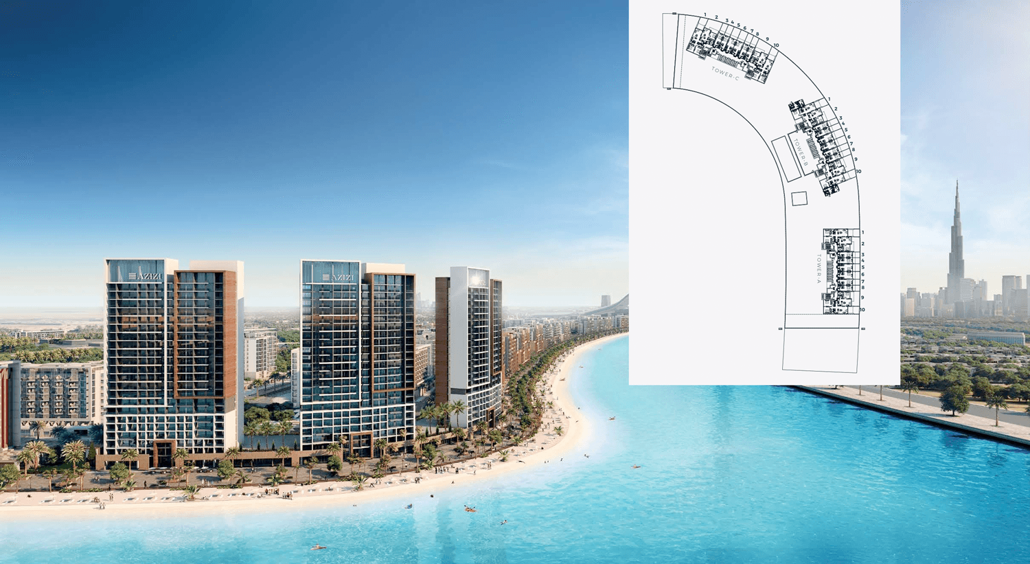 Riviera Beach Front masterplan, Azizi Riviera at Meydan One, Dubai