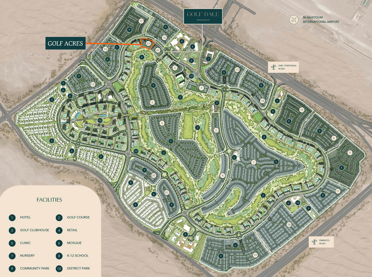 Golf Acres masterplan, Emaar South, Dubai