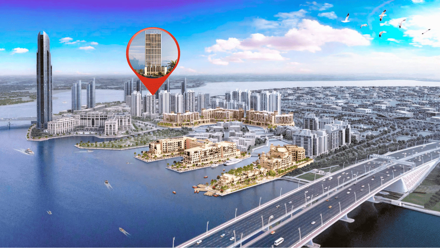 Binghatti Moonlight masterplan, Al Jaddaf Waterfront, Dubai