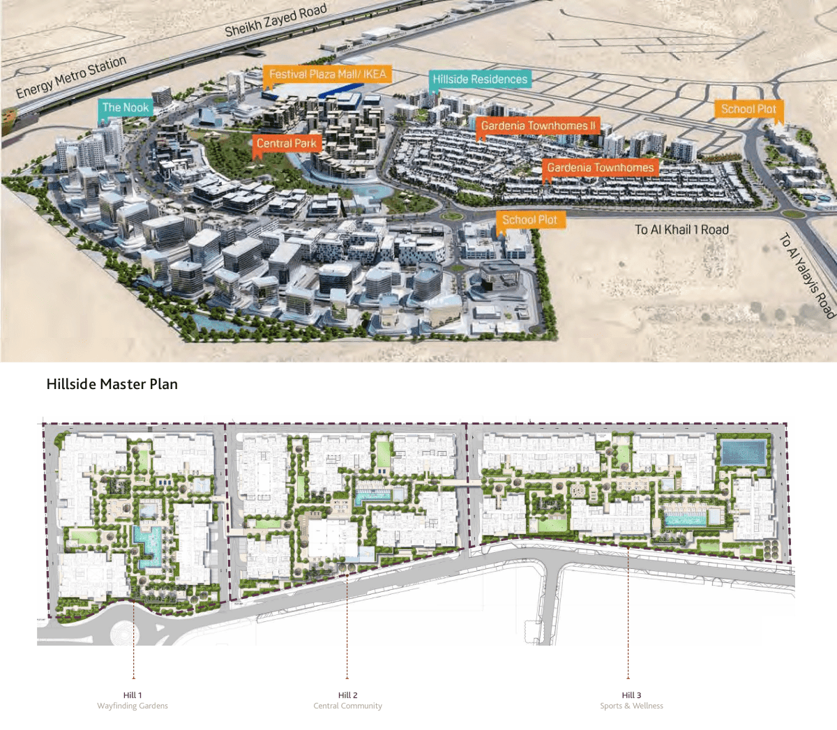 Hillside Residences masterplan, Jebel Ali Village, Dubai