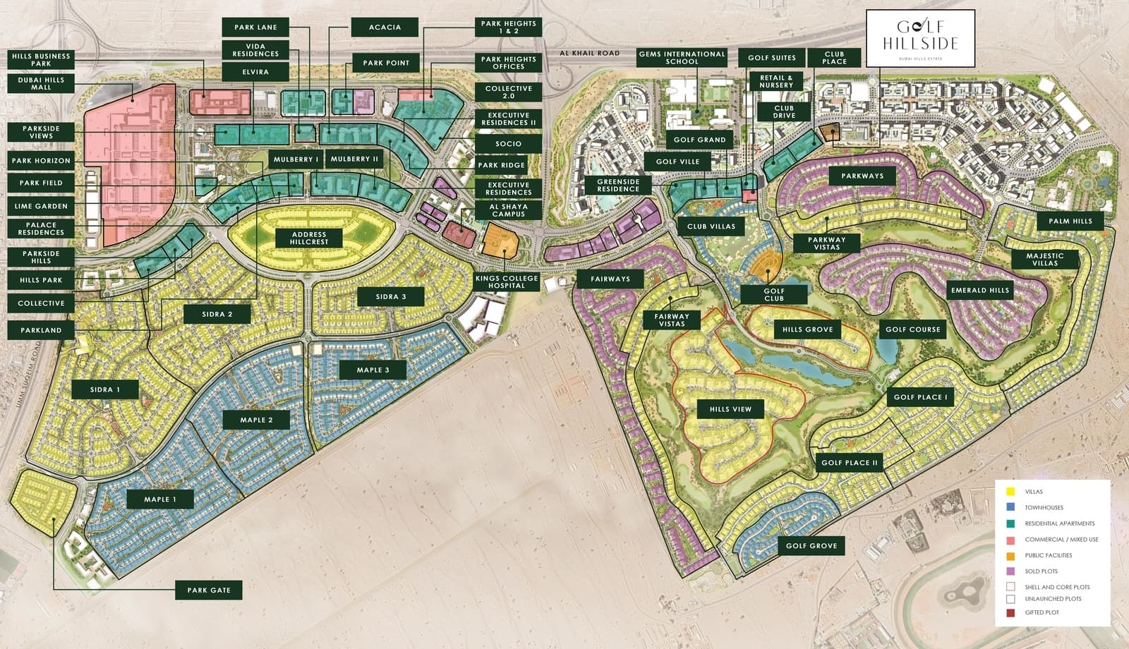 Golf Hillside masterplan, Dubai Hills, Dubai
