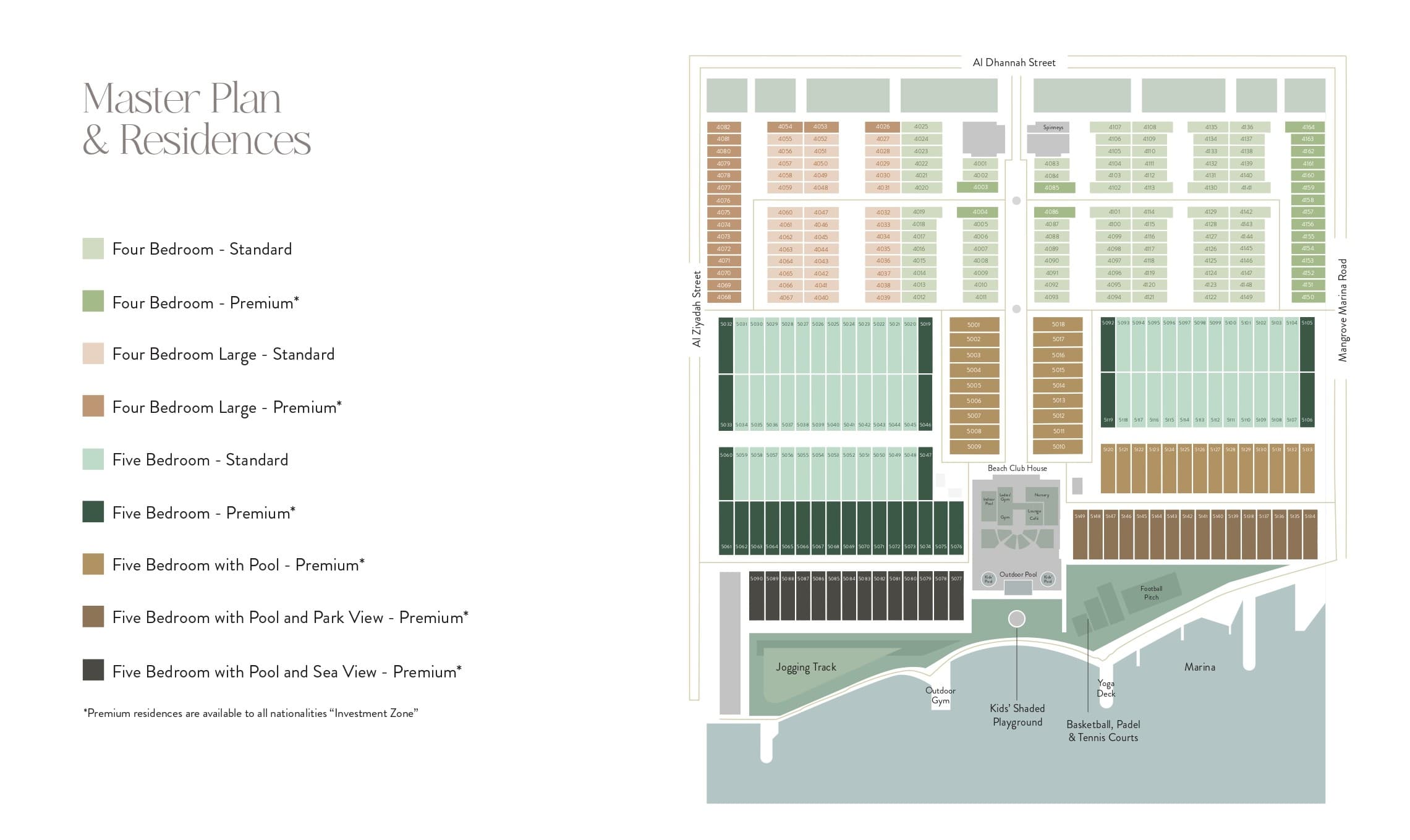Mangrove Village masterplan, Rabdan, Abu Dhabi