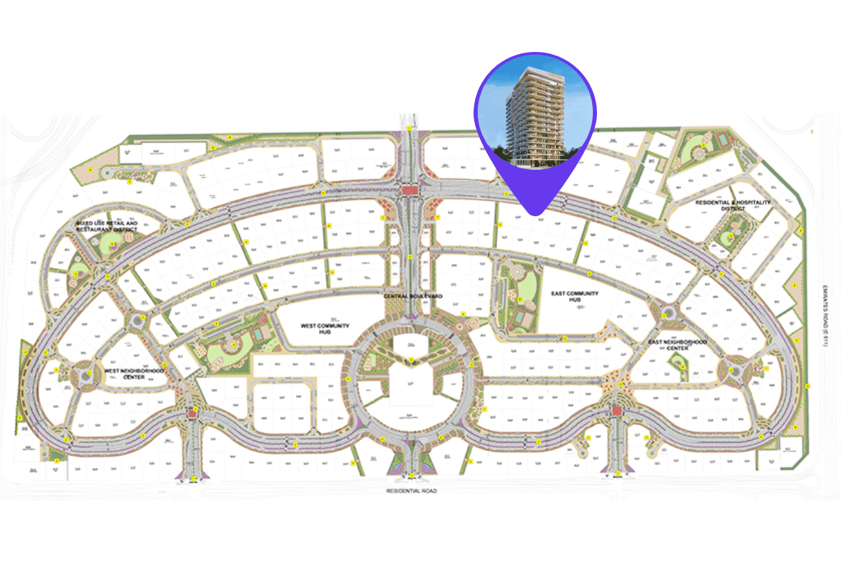 Samana Park Meadows masterplan, Dubailand Residence Complex, Dubai