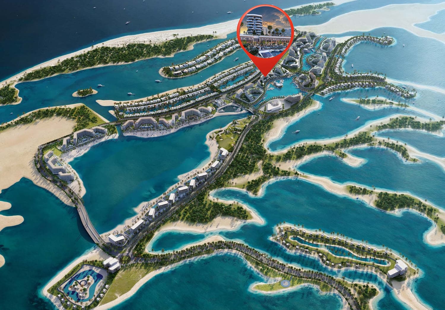 Yachtside Marina Residences masterplan, Siniya Island, Umm al-Quwain