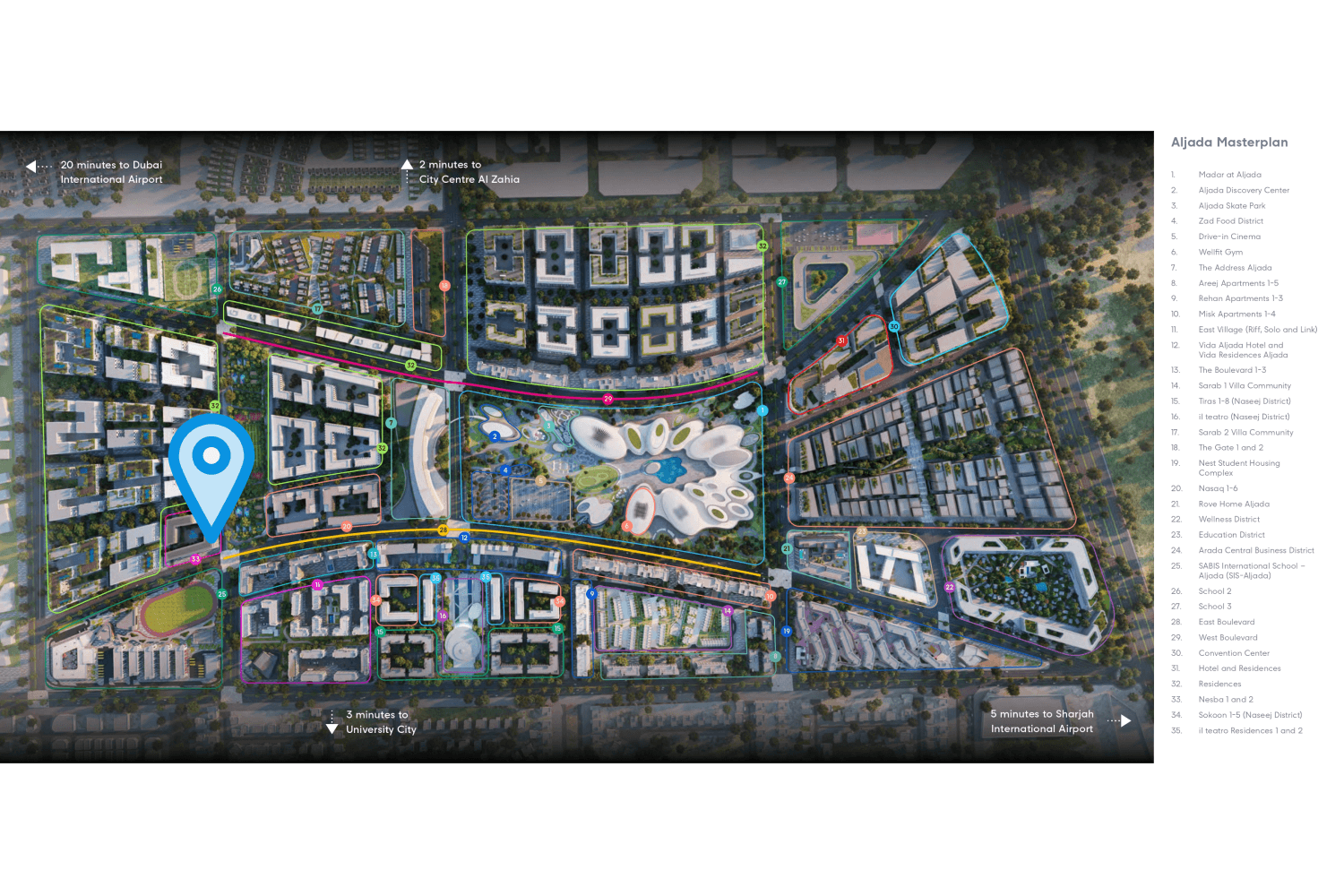 Nesba 2 Aljada masterplan, Muwaileh Commercial, Dubai