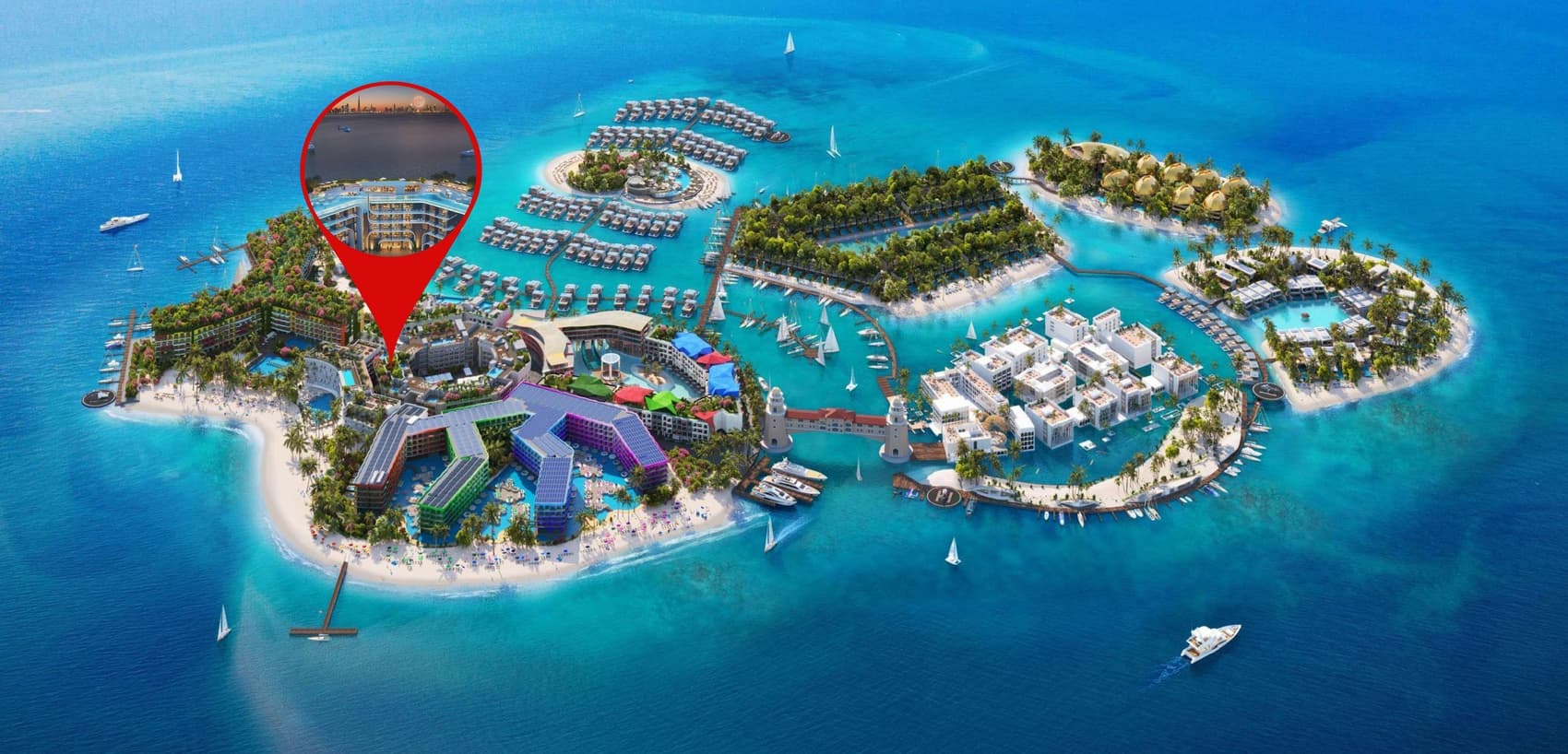 Hotel London masterplan, World of Islands, Dubai