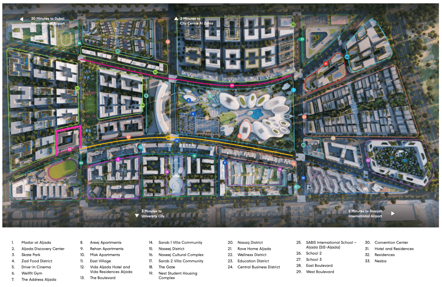 Nesba 1 Aljada masterplan, Muwaileh Commercial, Sharjah