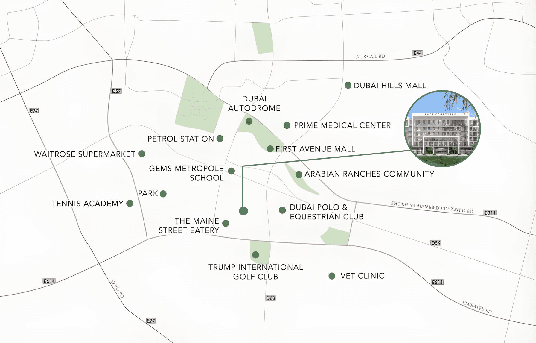 Laya Courtyard masterplan, Dubai Studio City, Dubai