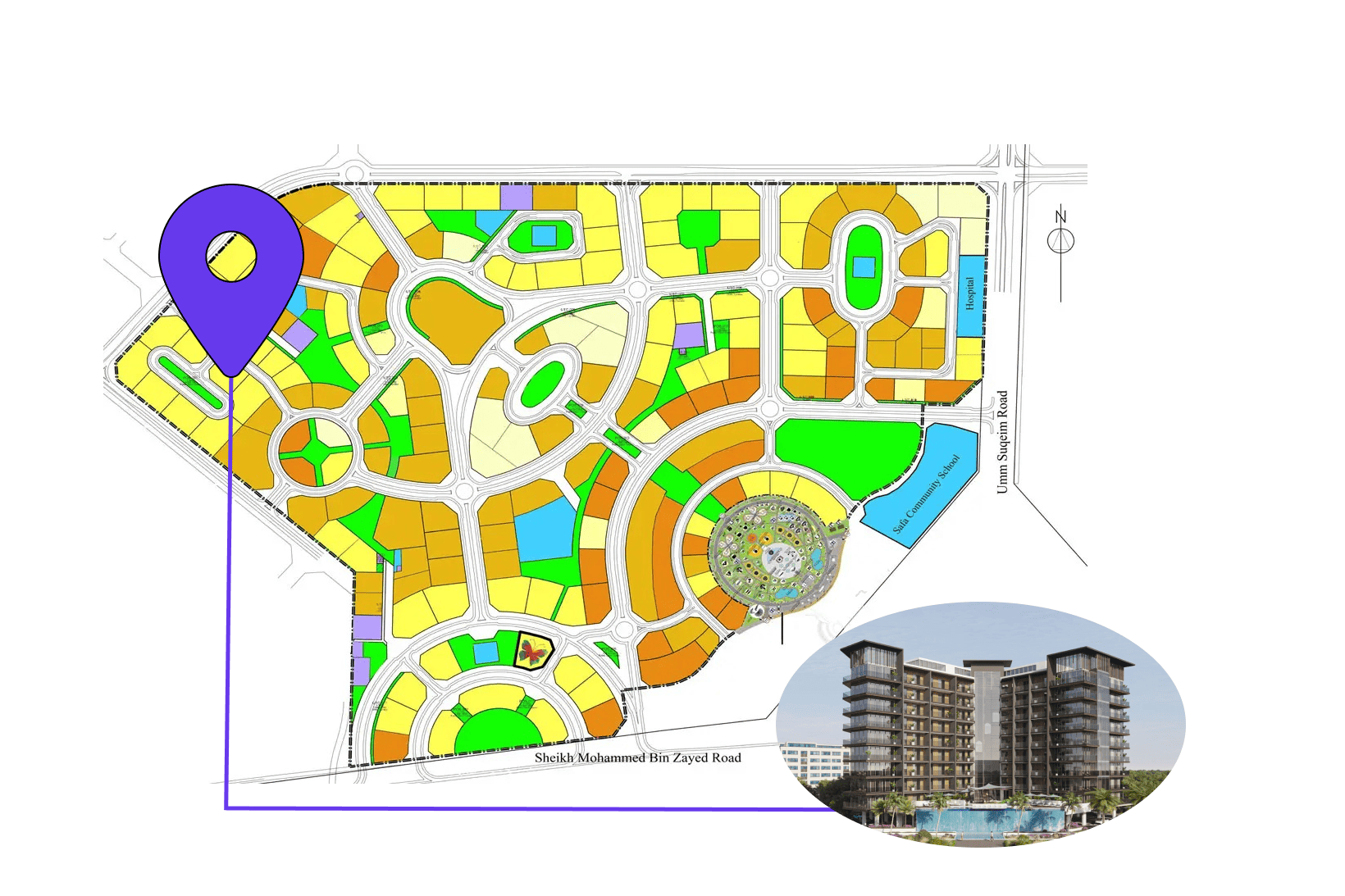 Floarea Grande masterplan, Arjan, Dubai