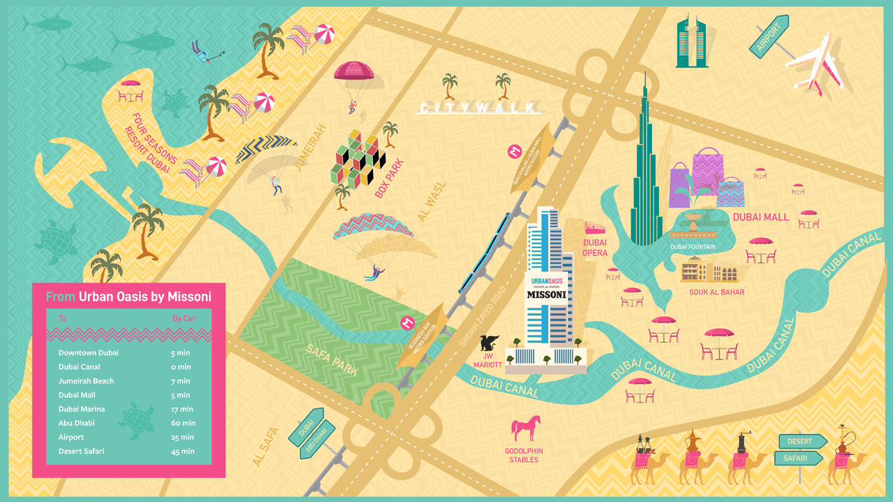 Urban Oasis by Missoni masterplan, Business Bay, Dubai
