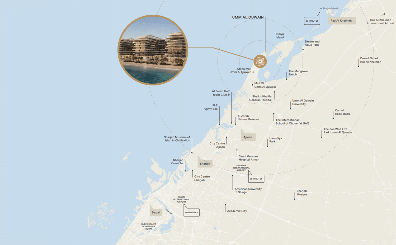 AYA Beachfront Residences masterplan, Al Rawdah, Umm al-Quwain