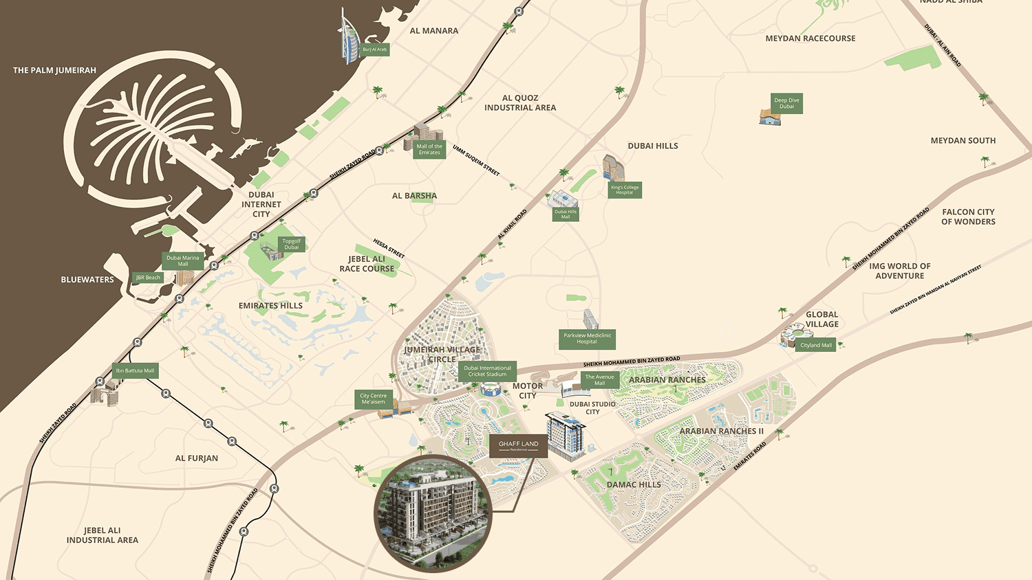 Ghaff Land Residence masterplan, Dubai Studio City, Dubai
