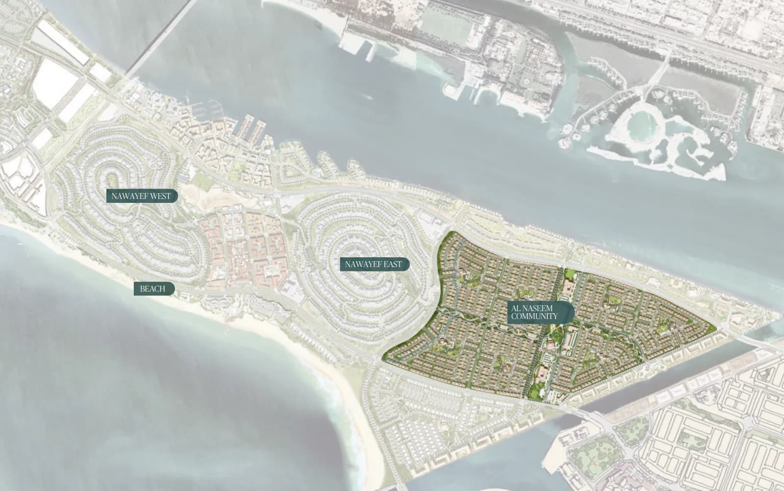 Al Naseem Villas by Modon Properties masterplan, Al Hudayriyat Island, Abu Dhabi