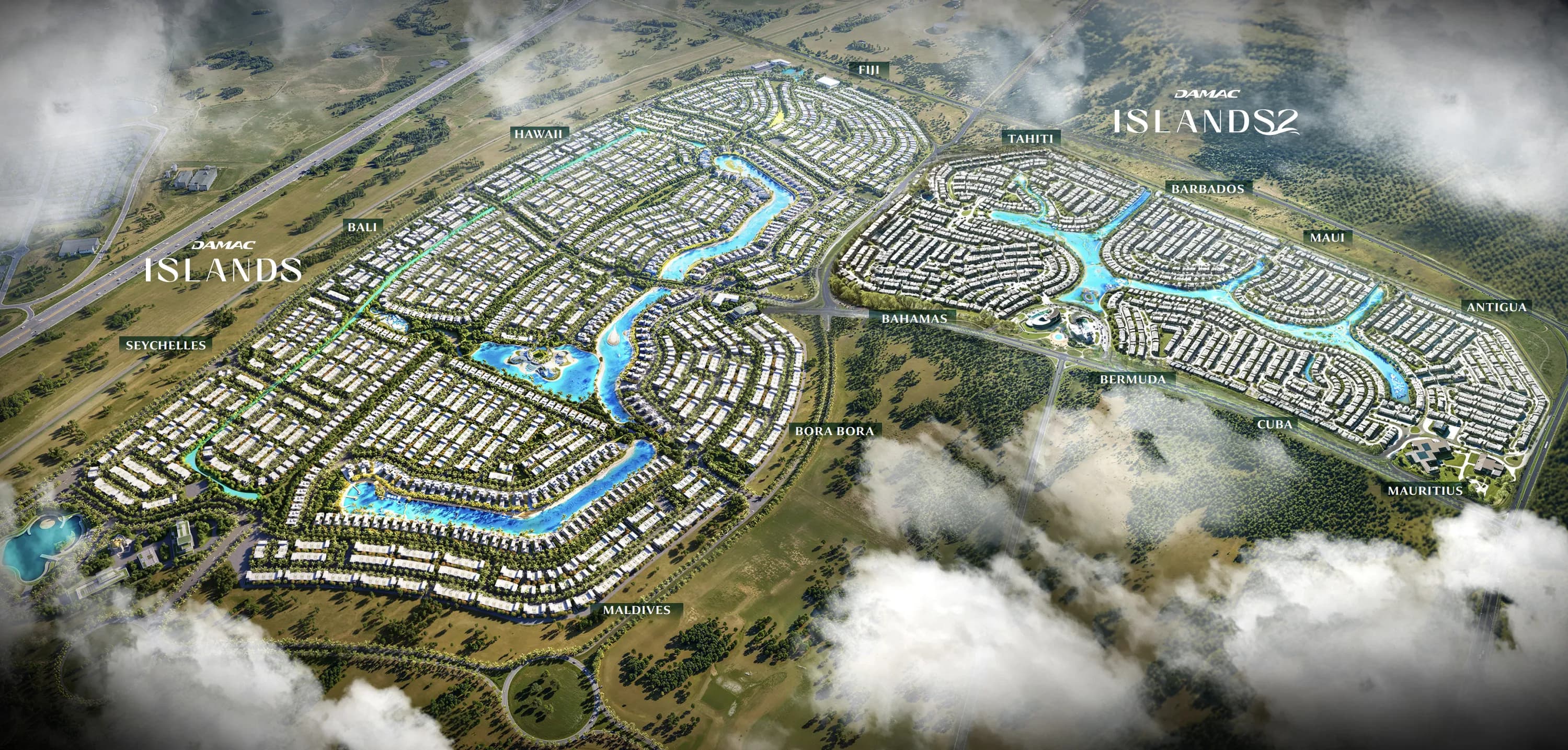 Damac Islands Phase 1 and 2 masterplan, Damac Suncity, Dubai