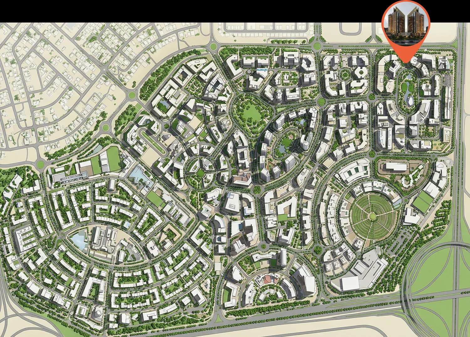 Butterfly Towers masterplan, Arjan, Dubai