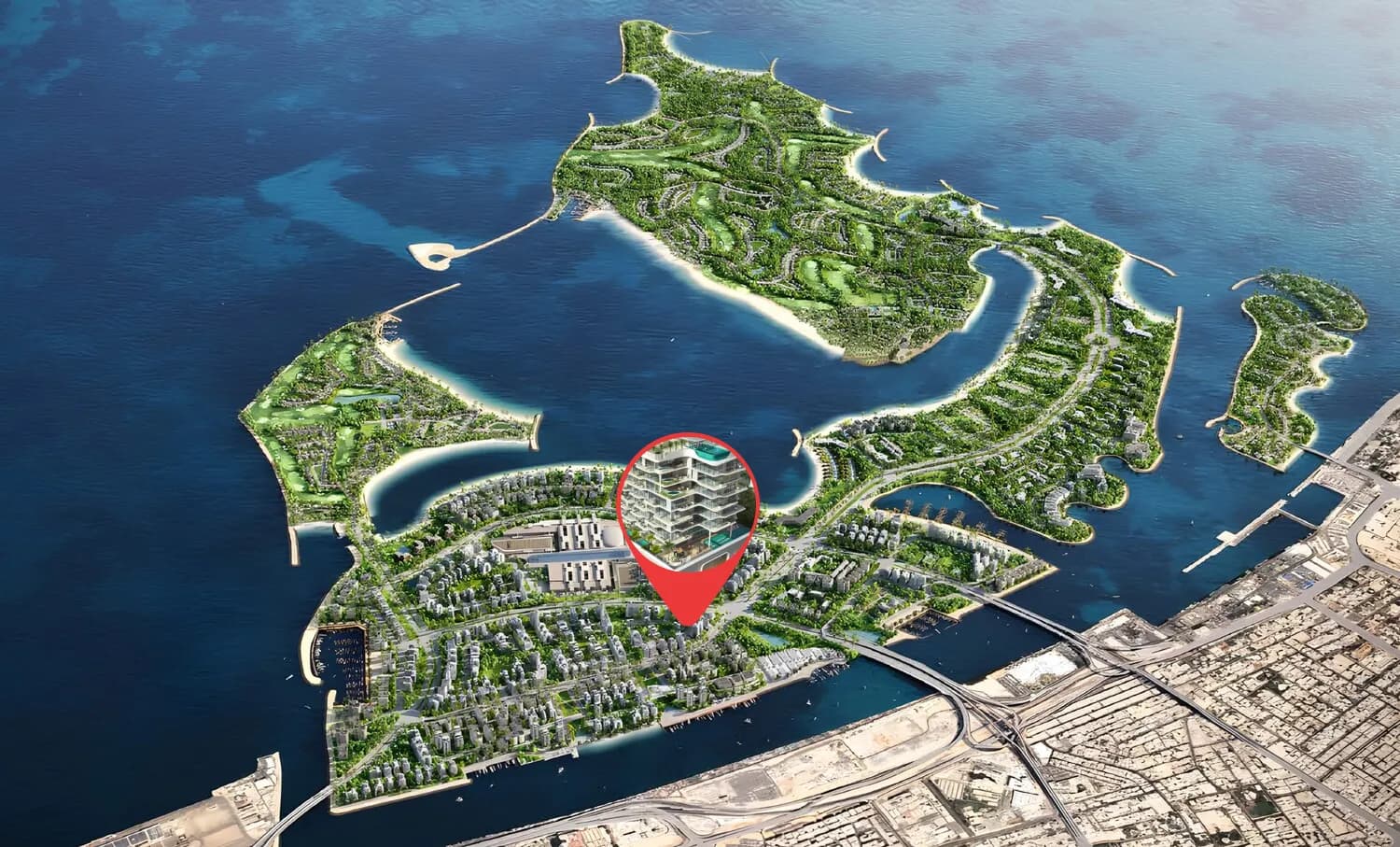 Meriden Beach Residences masterplan, Dubai Islands, Dubai