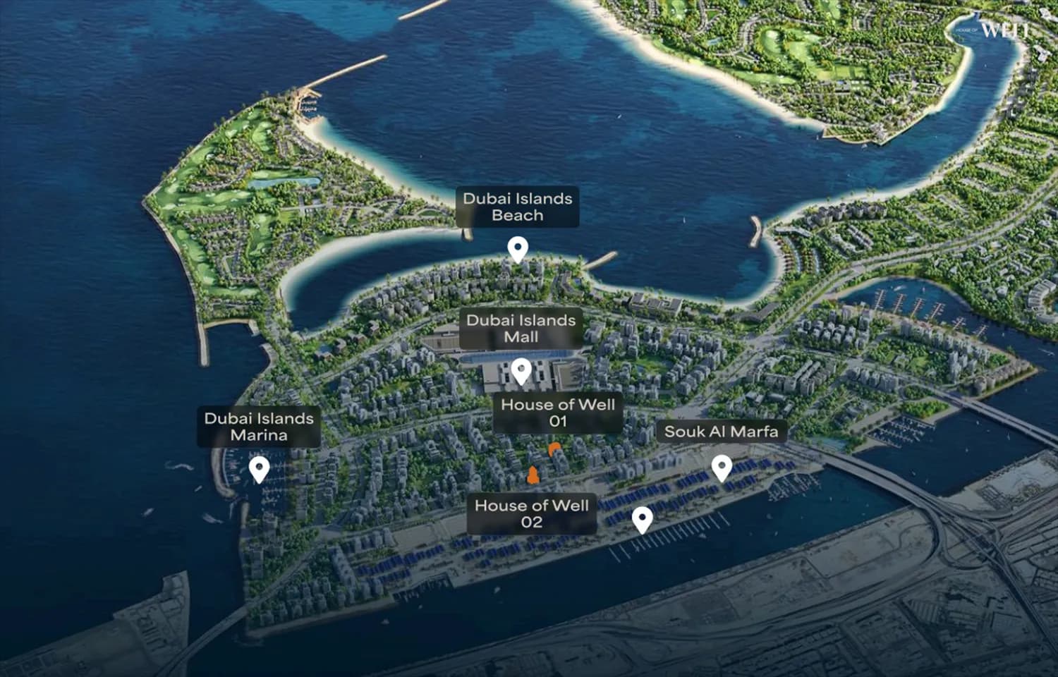 House of WELL 1 and 2 masterplan, Dubai Islands, Dubai