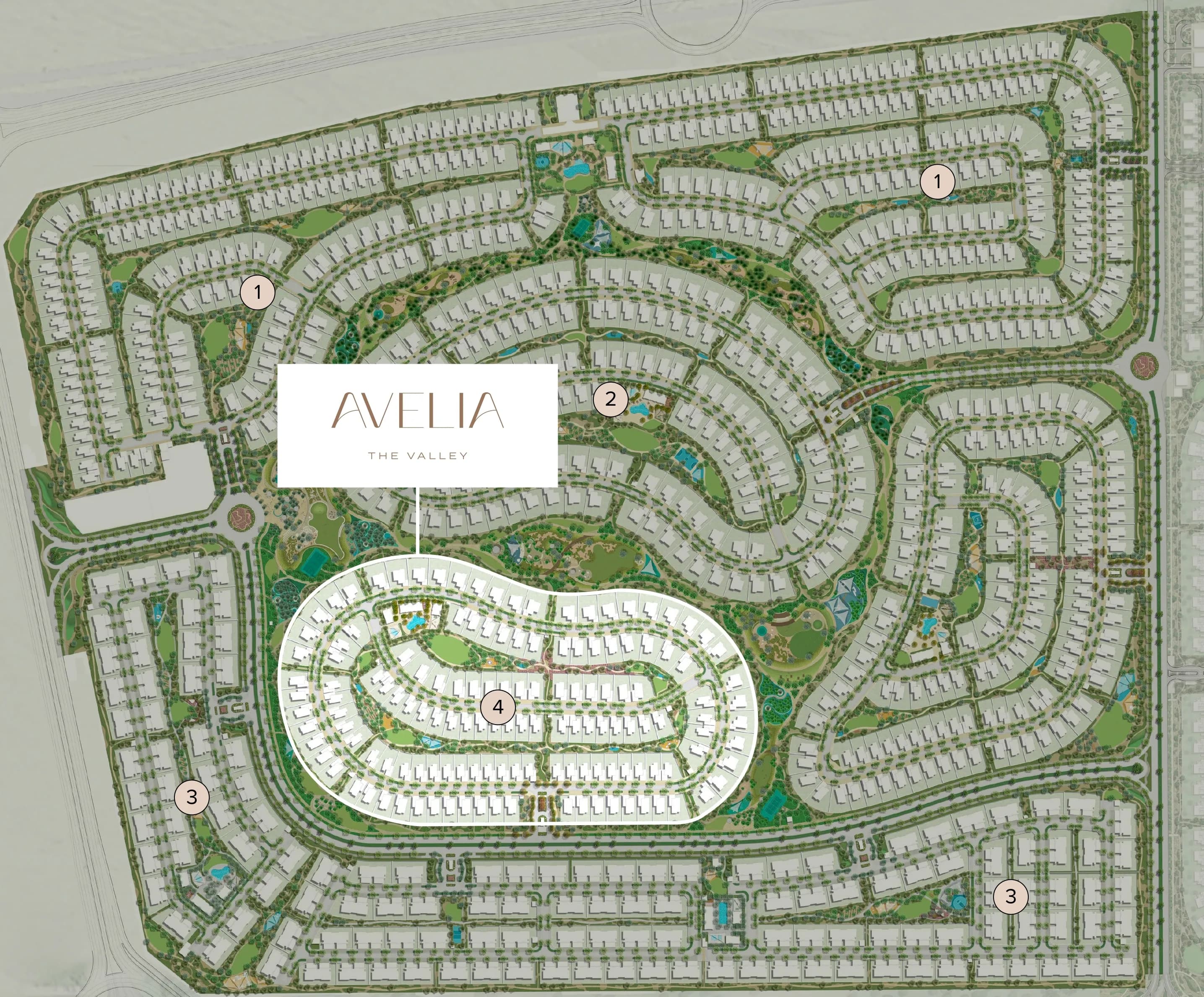 Avelia The Valley masterplan, The Valley, Dubai