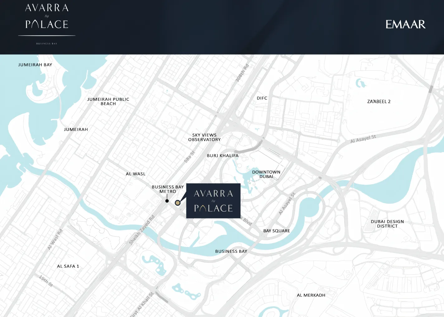 Avarra by Palace masterplan, Business Bay, Dubai