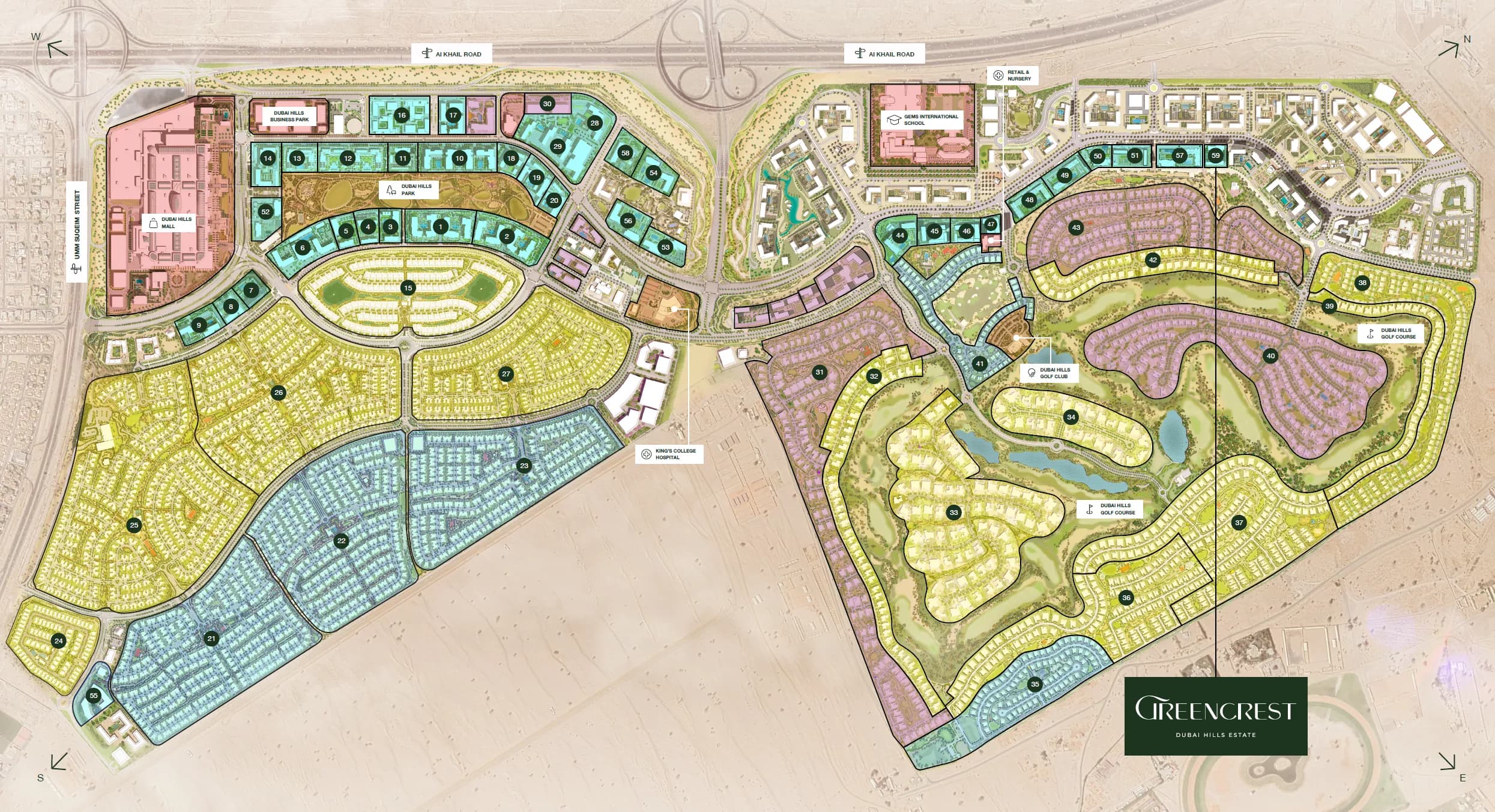 Greencrest masterplan, Dubai Hills, Dubai
