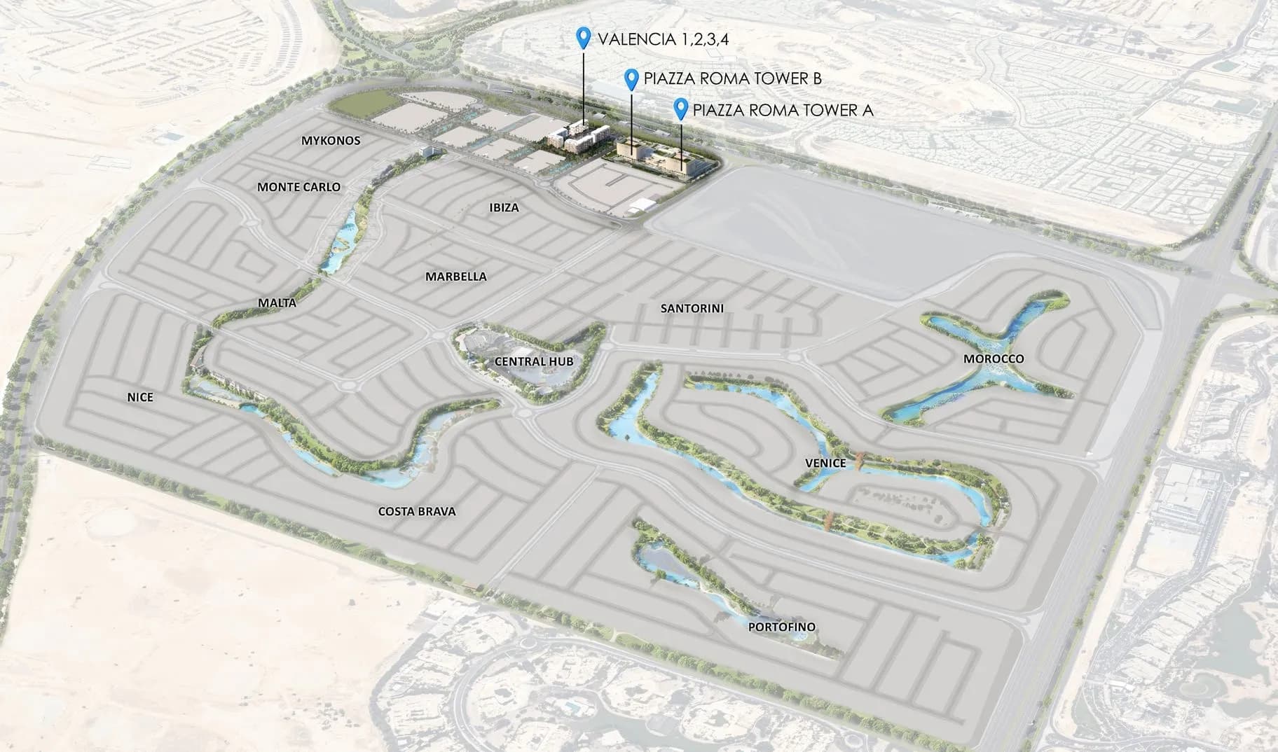 Valencia masterplan, Damac Lagoons, Dubai