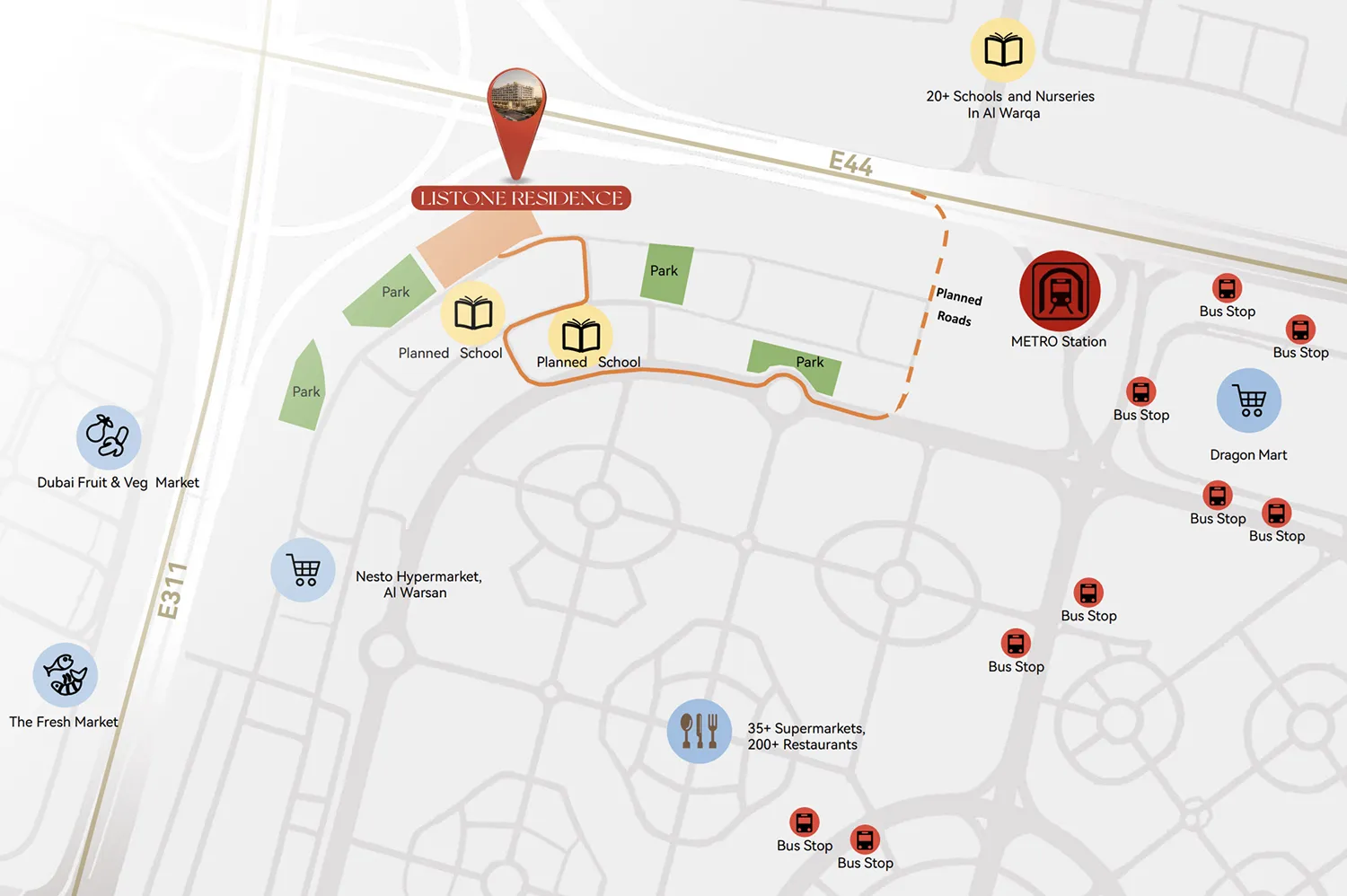 Listone Residence masterplan, Dubai International City, Dubai