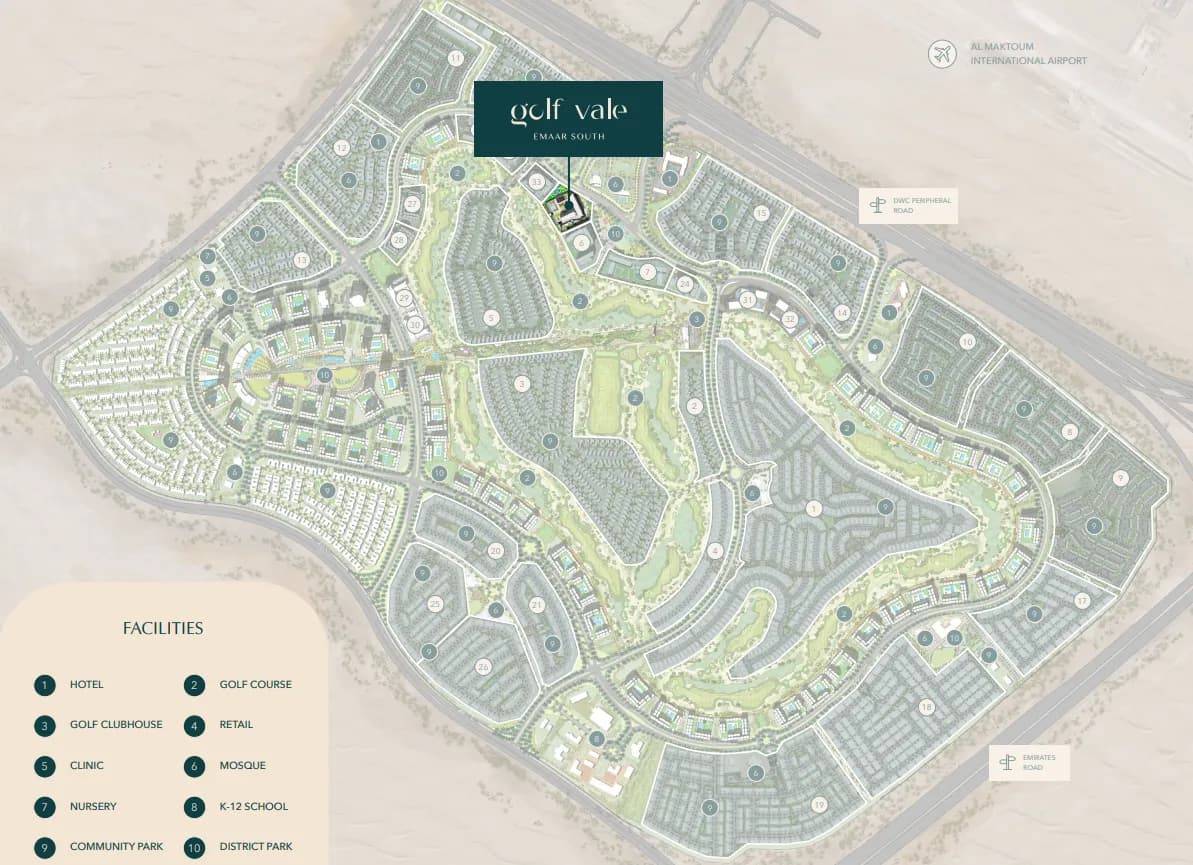 Golf Vale masterplan, Emaar South, Dubai