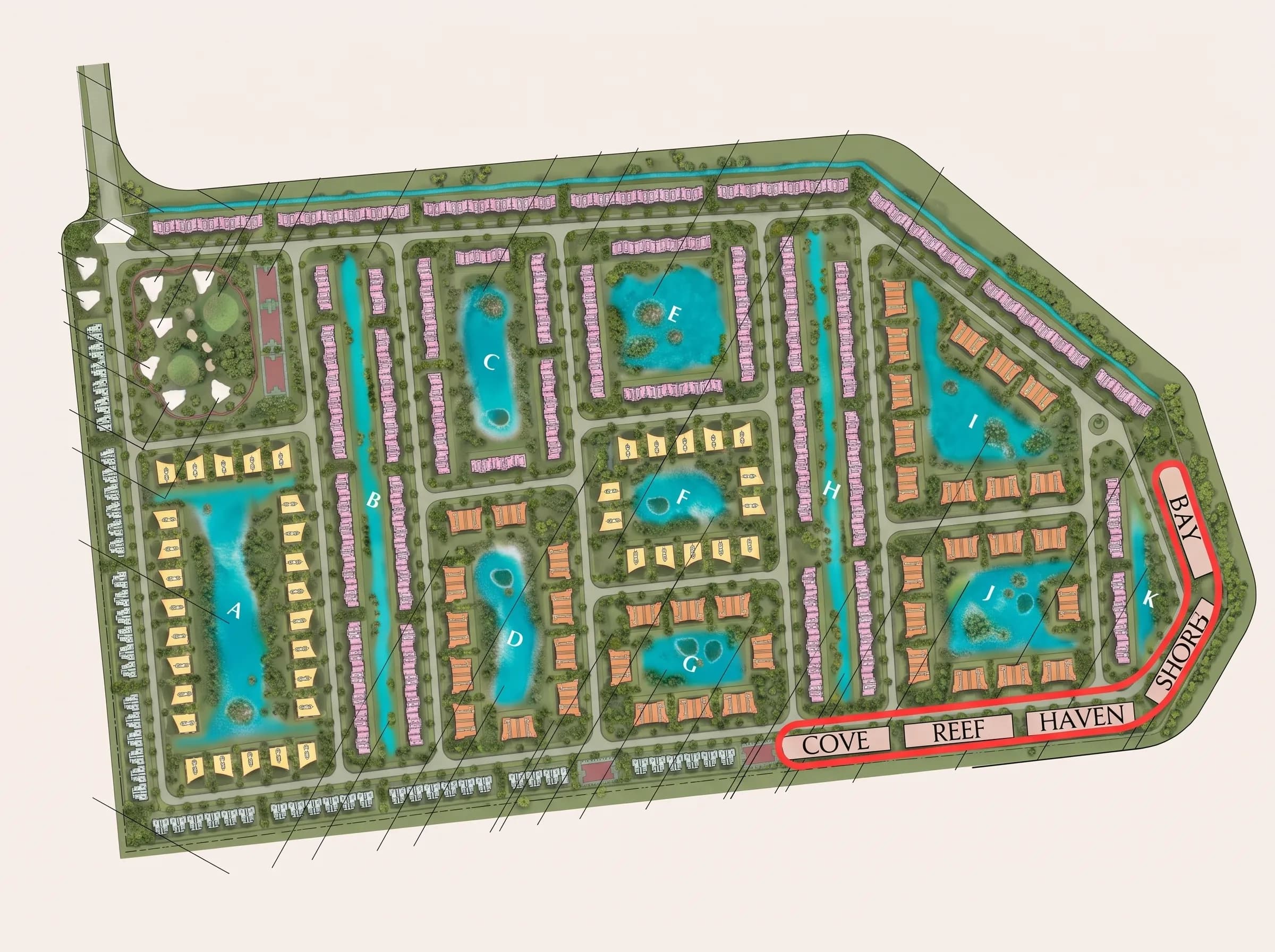 Lunaya Terraces masterplan, Saih Shuaib, Dubai
