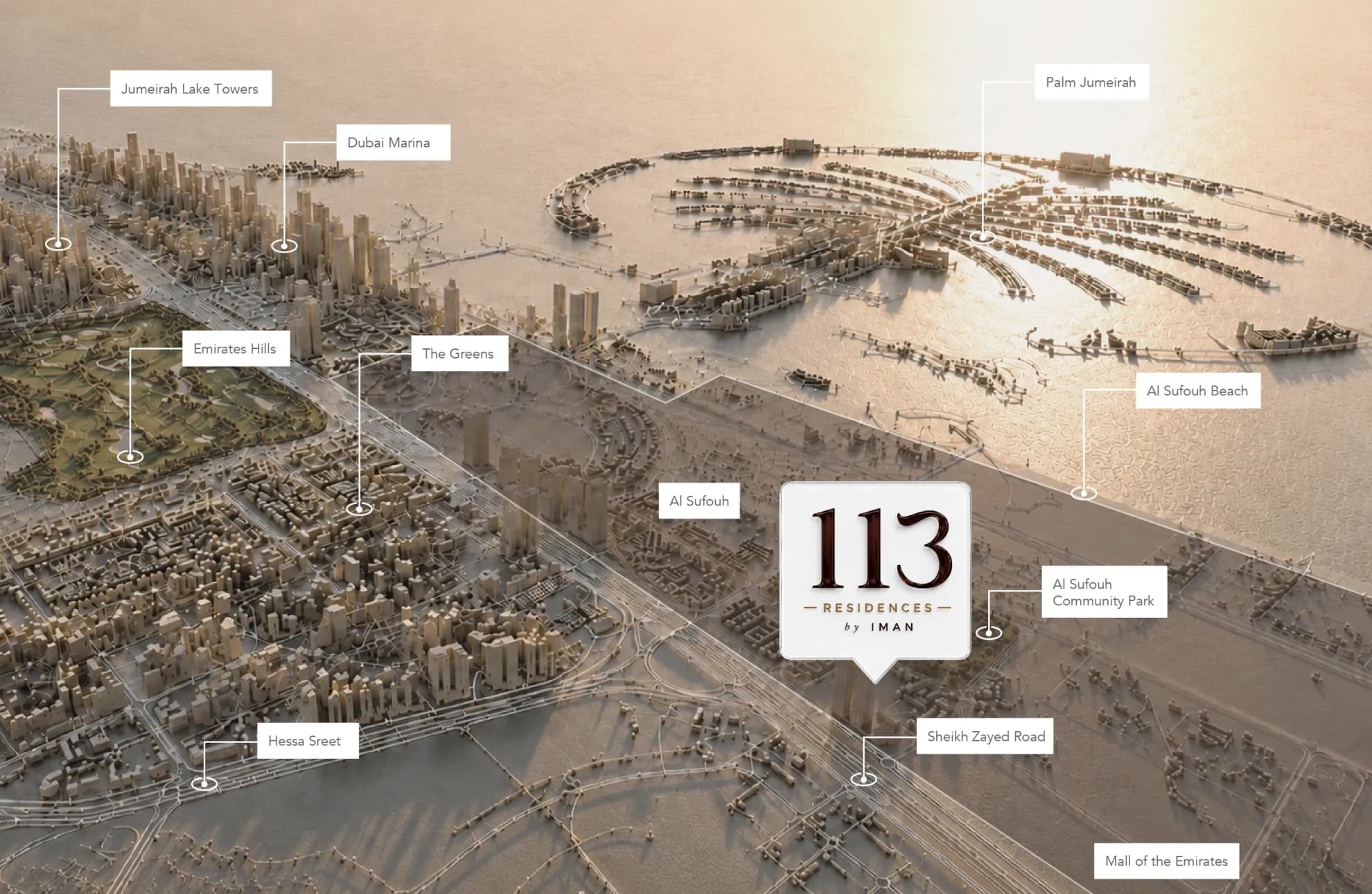 113 Residences by Iman masterplan, Al Sufouh, Dubai