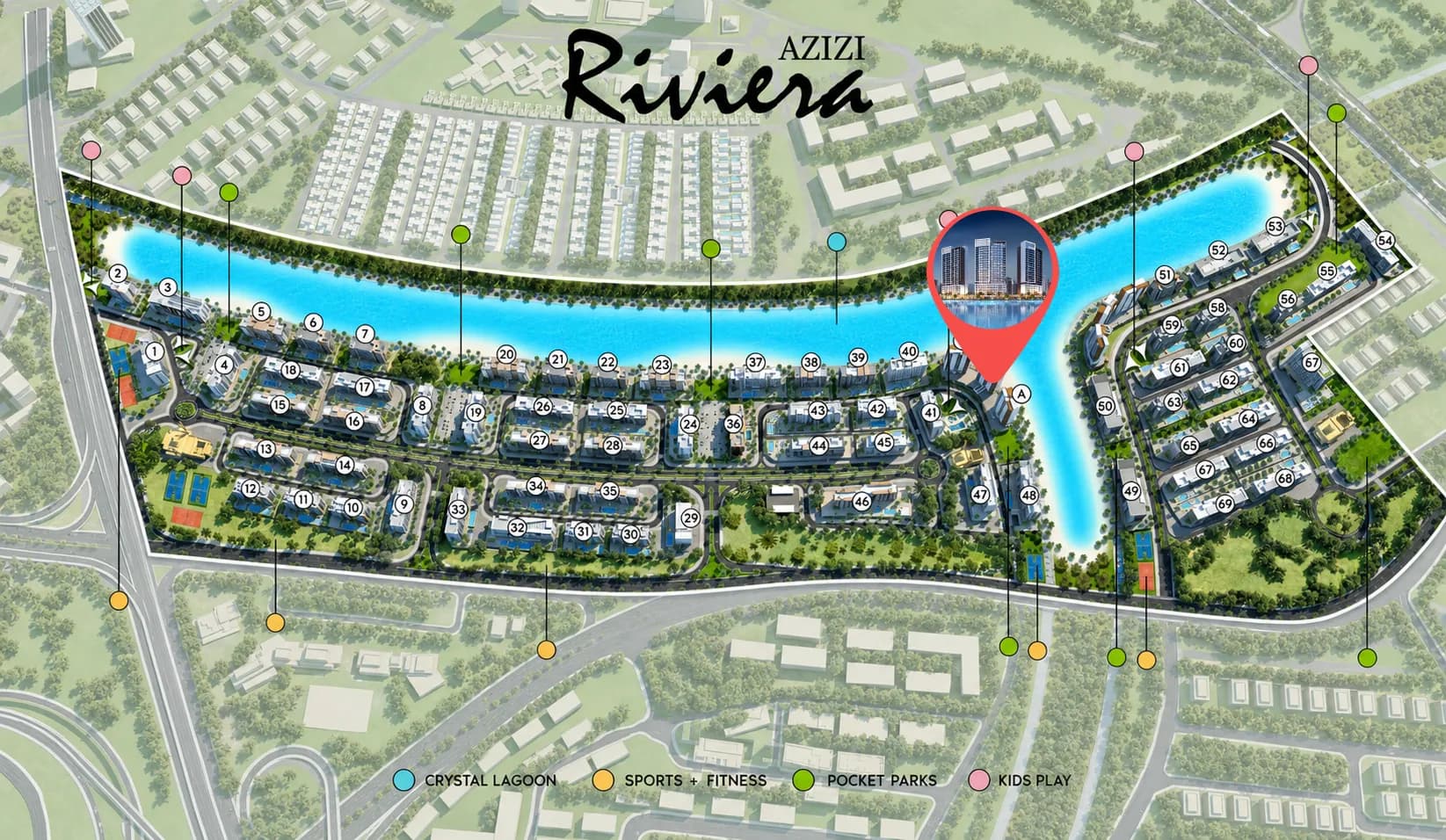 Riviera Beachfront masterplan, Azizi Riviera at Meydan One, Dubai